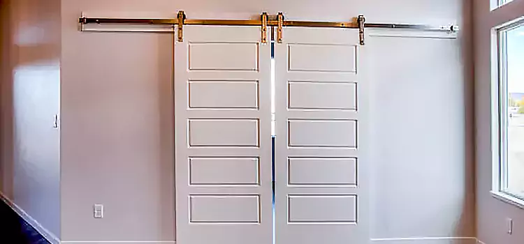 Glass Barn Door with Installation Hardware Kit Rock Island